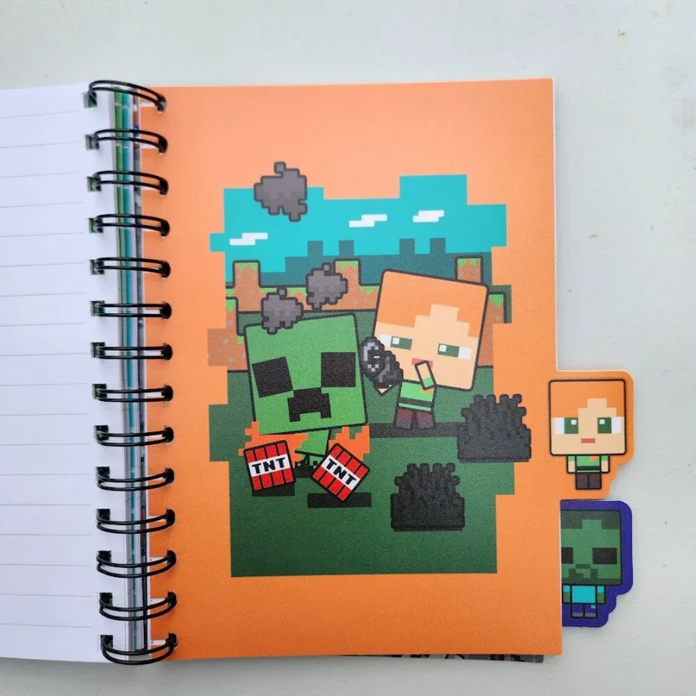 NEW Minecraft Notebook with Dividers School Supplies Spiral Journal 160 Pages Sp